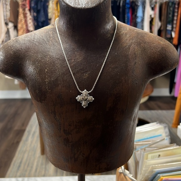Brighton | Cherish Loving Gold Silver Plated Cross Necklace Adjustable - Picture 2 of 7